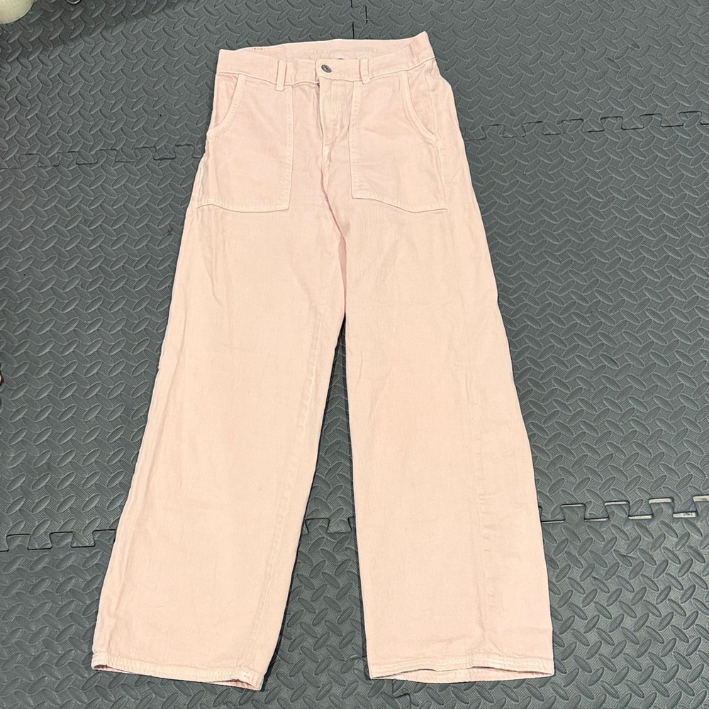 American Eagle Outfitters Light Pink Super High-Rise Baggy Wide Leg